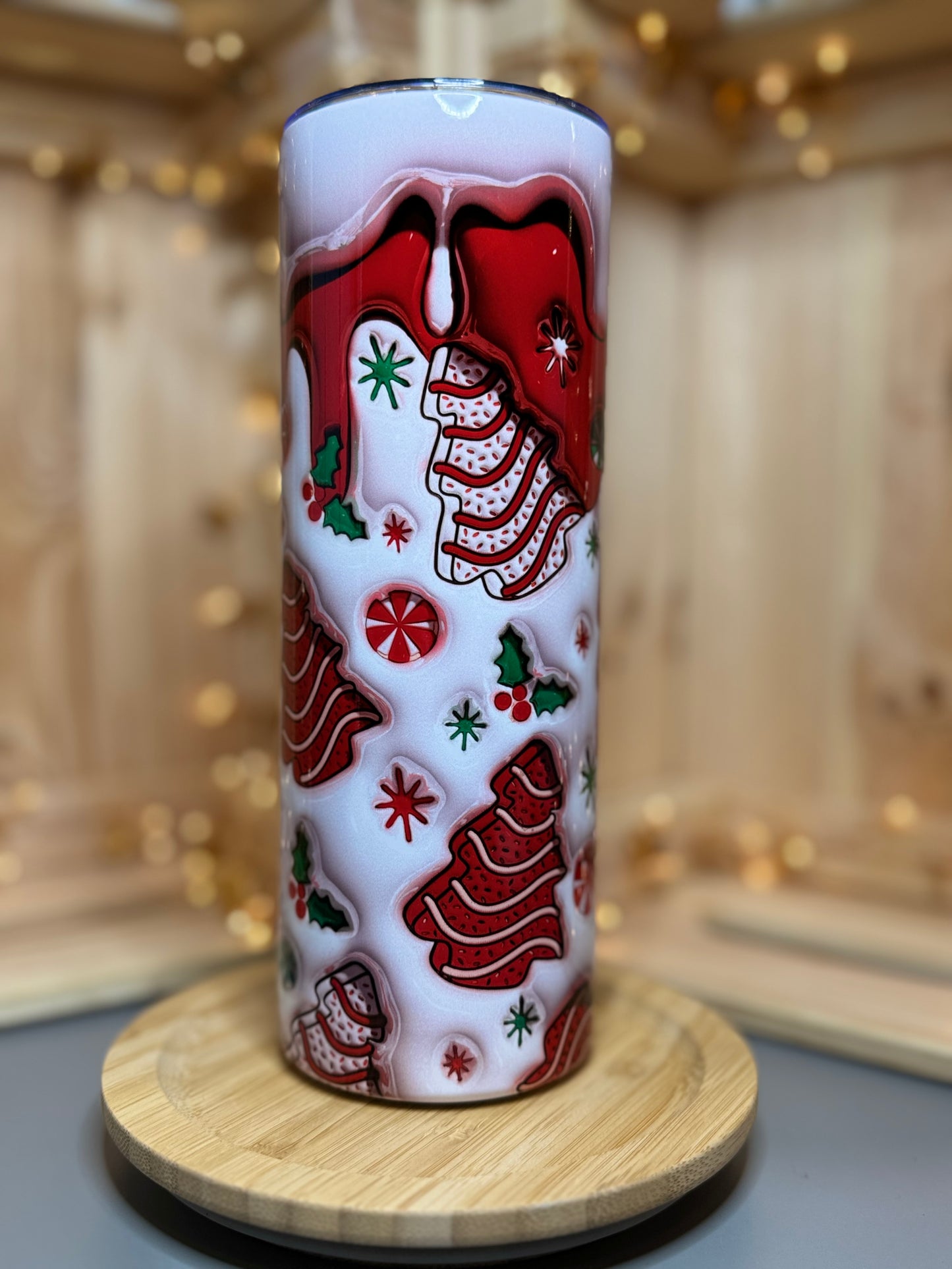 3D Christmas Tree Cakes Inflated Tumbler