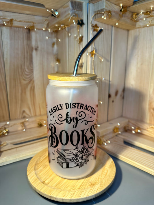 16oz Book Frosted Glass Can