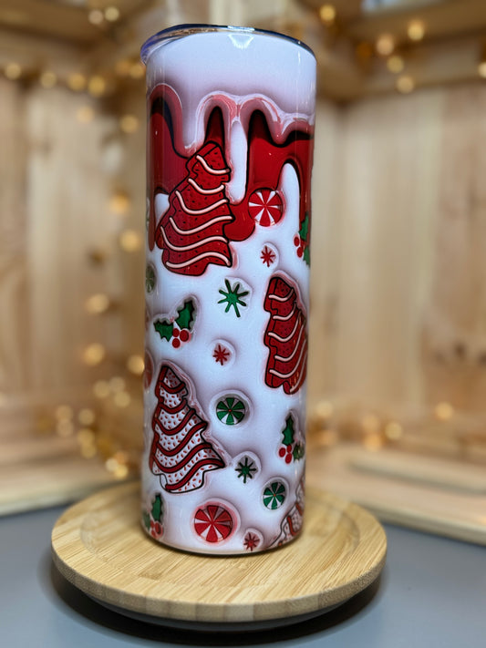 3D Christmas Tree Cakes Inflated Tumbler