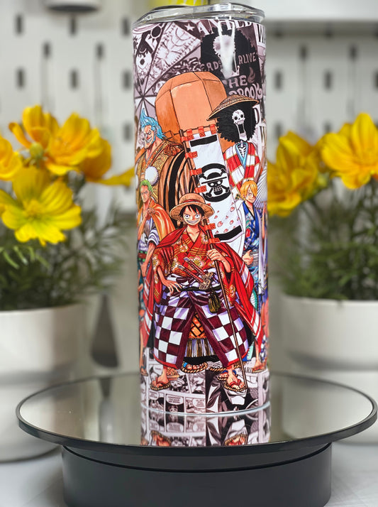 Close Up Image, tumbler with anime one piece design