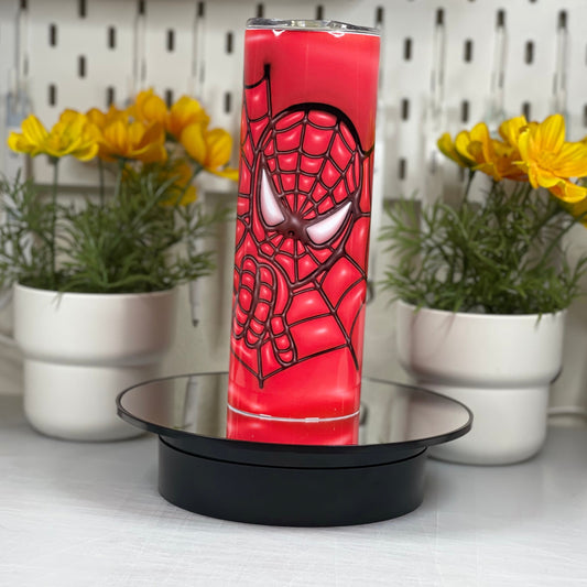Spiderman Head with Web Tumbler Puff Design